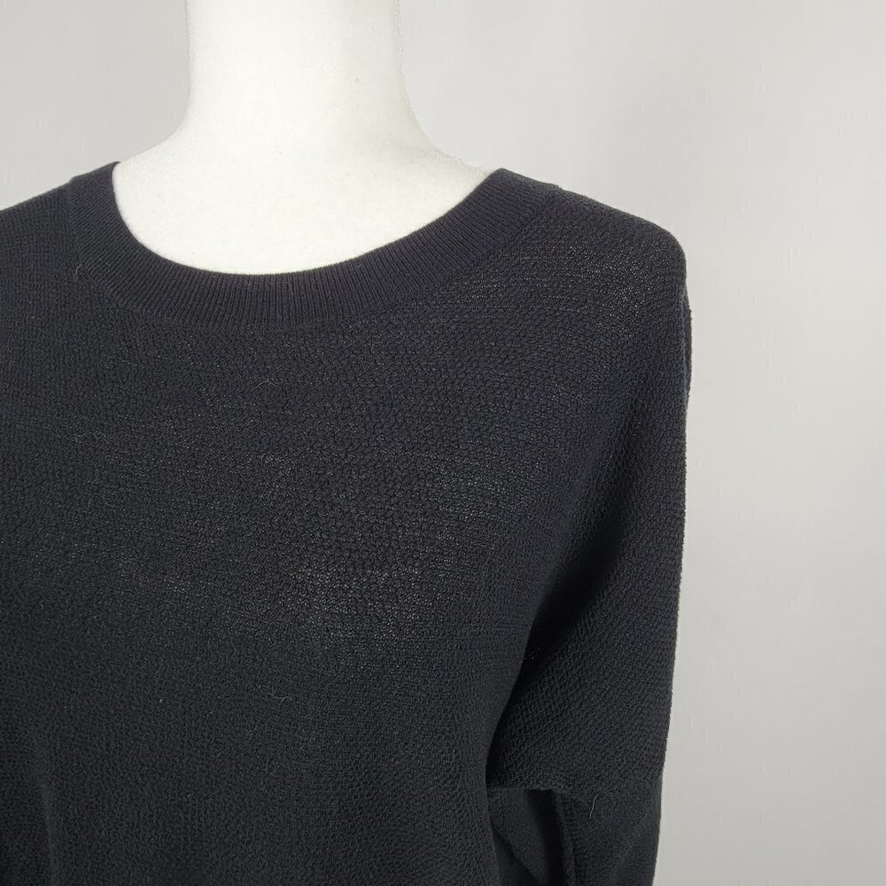 Madewell Knit Top Black Boat Half Sleeve Neck Stretch Santana Knit Size M - Picture 2 of 6